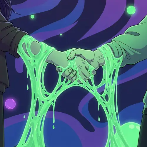 Neon Green Slime Handshake | Fantasy Handshake Animated Scene