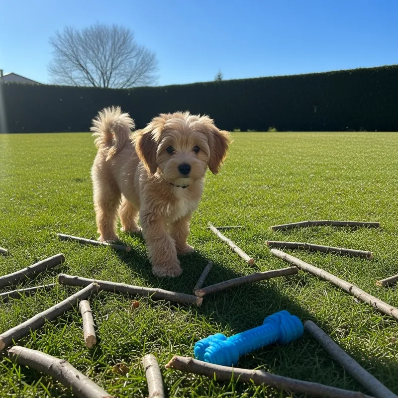 Adorable Small Dog with Fluffy Golden Coat