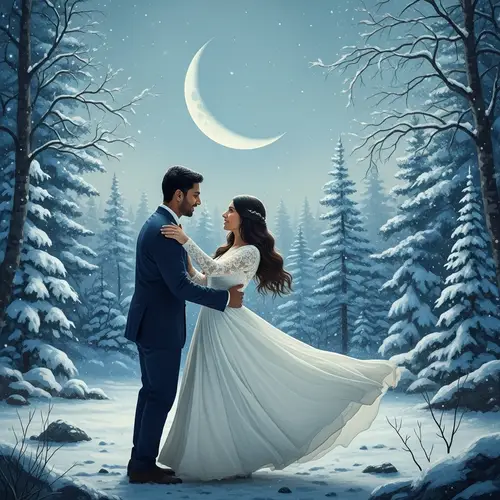 Surreal Winter Love Dance in Snow-Kissed Forest | Romantic Scene
