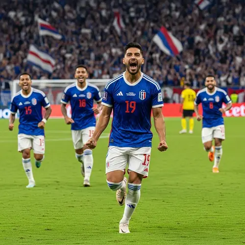 Ecstatic Hispanic Male Soccer Player Celebrating Goal