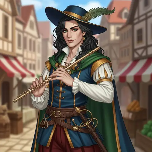 Enchanting Bard Portrait with Rich Backstory and Versatile Skills