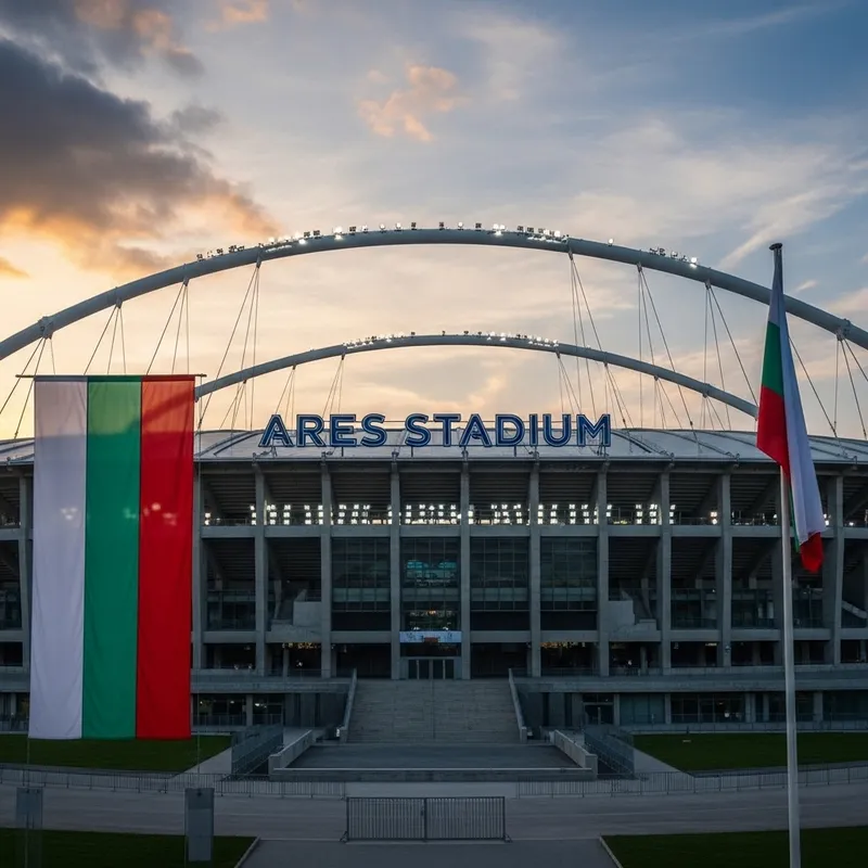 Breathtaking Ares Soccer Stadium | Bulgaria Flag View