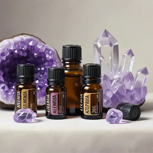 Serene Still Life: Essential Oils & Crystals Artwork