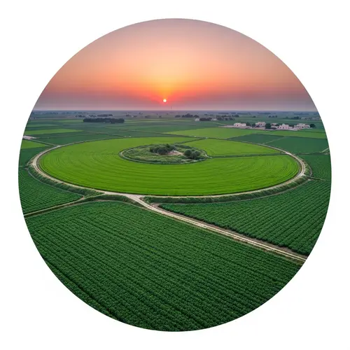 Green Landscapes of Qatar: Agricultural Splendor in Semi-Circle Shape