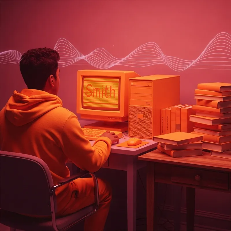 Vaporwave Orange Study & Education Scene