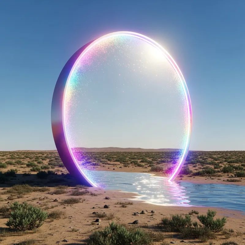 Whimsical Futuristic Portal Illustration