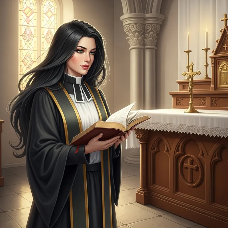 Lauren Jauregui: Dark-Haired Priest in Traditional Attire
