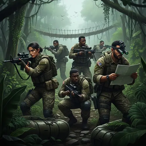 Diverse Commando Unit in Fierce Jungle Battle