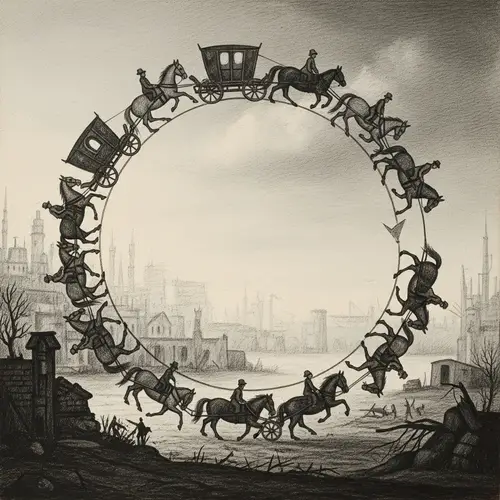 Cyclical Process in Unknown Painter's Style | Industry & Nature