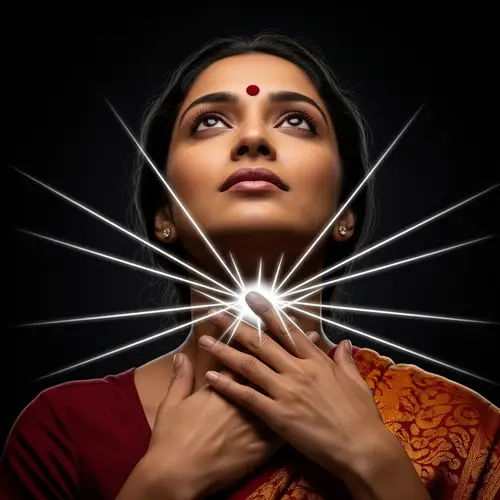 Tranquil South Asian Woman with Mystical Healing Energy