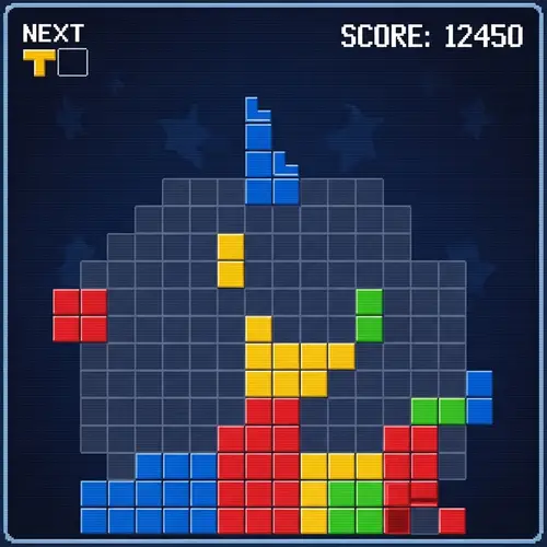 Tetris Game Session | Play with Falling Blocks | 512x512