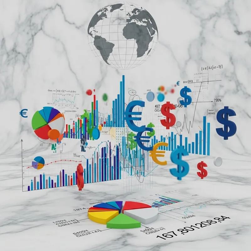 Abstract Finance Market | Colorful Graphs & Charts