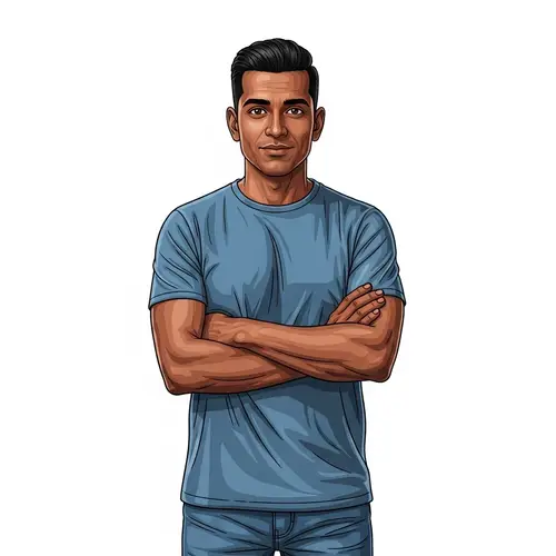 Detailed Portrait of a Friendly South Asian Man