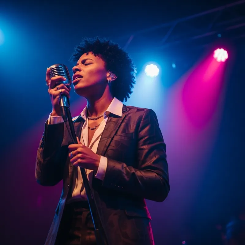 Passionate R&B Singer on Stage
