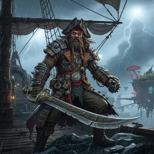 Burly Pirate Hero - Strong and Dangerous Video Game Character