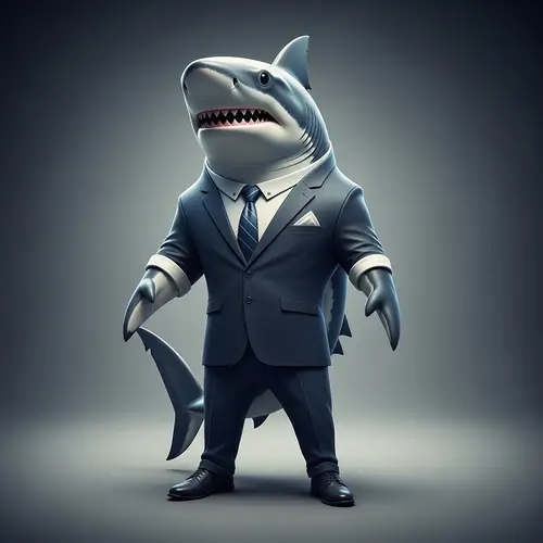 Corporate Shark: Executive in a Tailored Suit