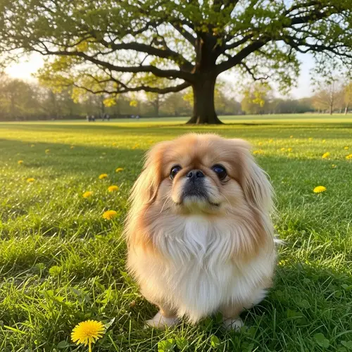 Cute Pekingese Dog in Beautiful Park | Dogs Playful Time