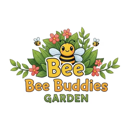 Bee Buddies Garden Logo: Vibrant Nature-Inspired Design