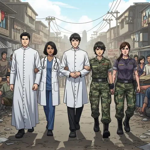 Diverse Protest Leaders in Slum Area | Empowering Voices for Change