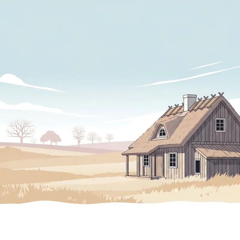 Minimalist Pastoral House in Tranquil Landscape Minimalist Pastoral House in Tranquil Landscape