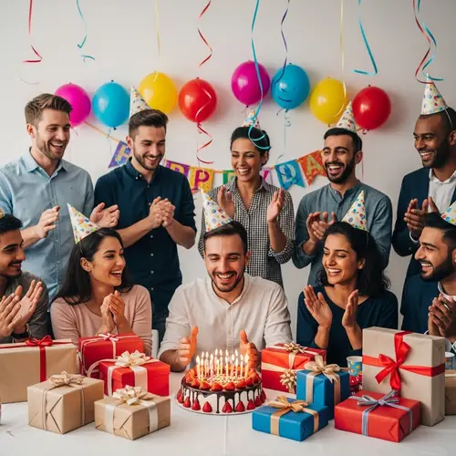 Festive Birthday Celebration with Cake & Gifts