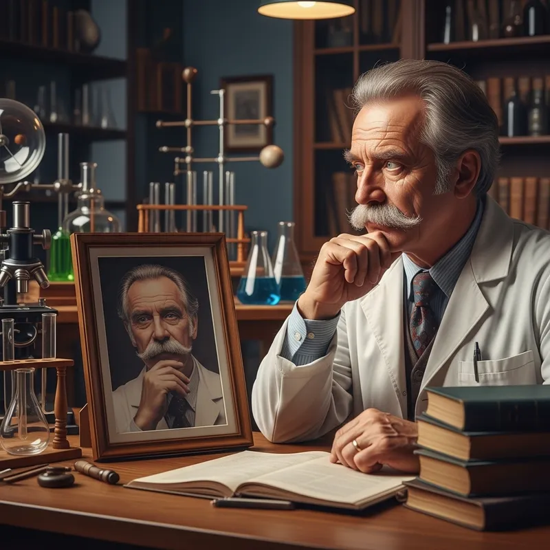 Einstein Contemplates Legacy with a Vintage Portrait