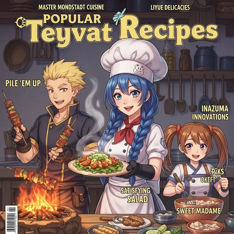 Fantasy RPG Characters Cooking Popular Genshin Impact Recipes Magazine