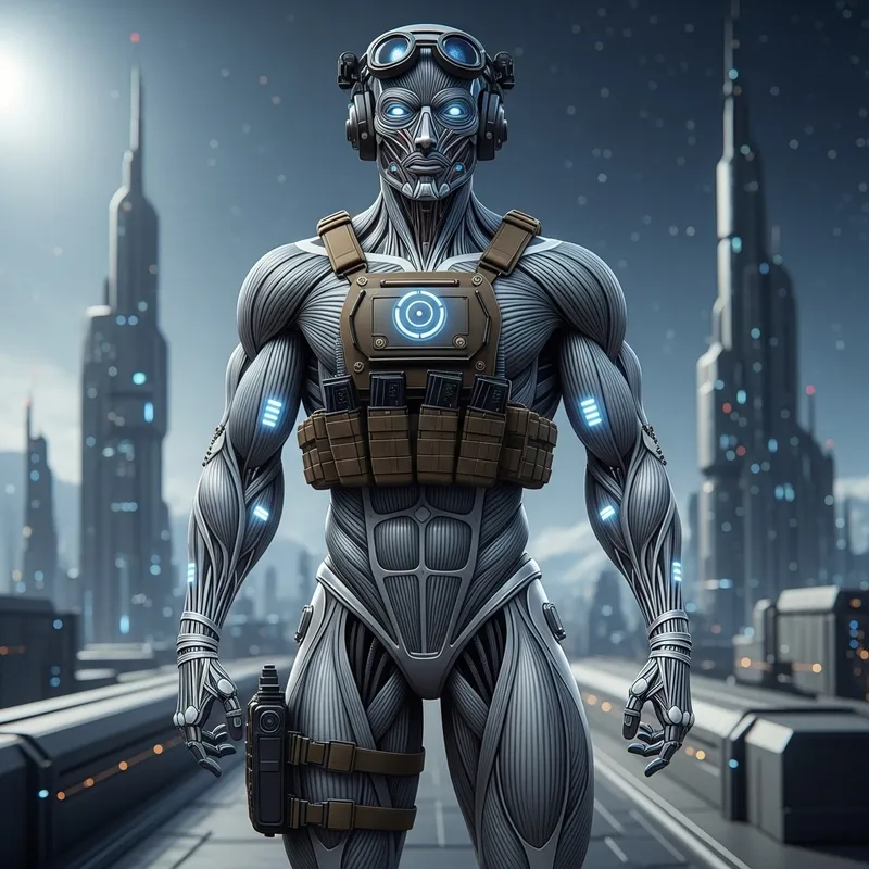 Intricate Futuristic Soldier Robot from Sci-Fi Galaxy