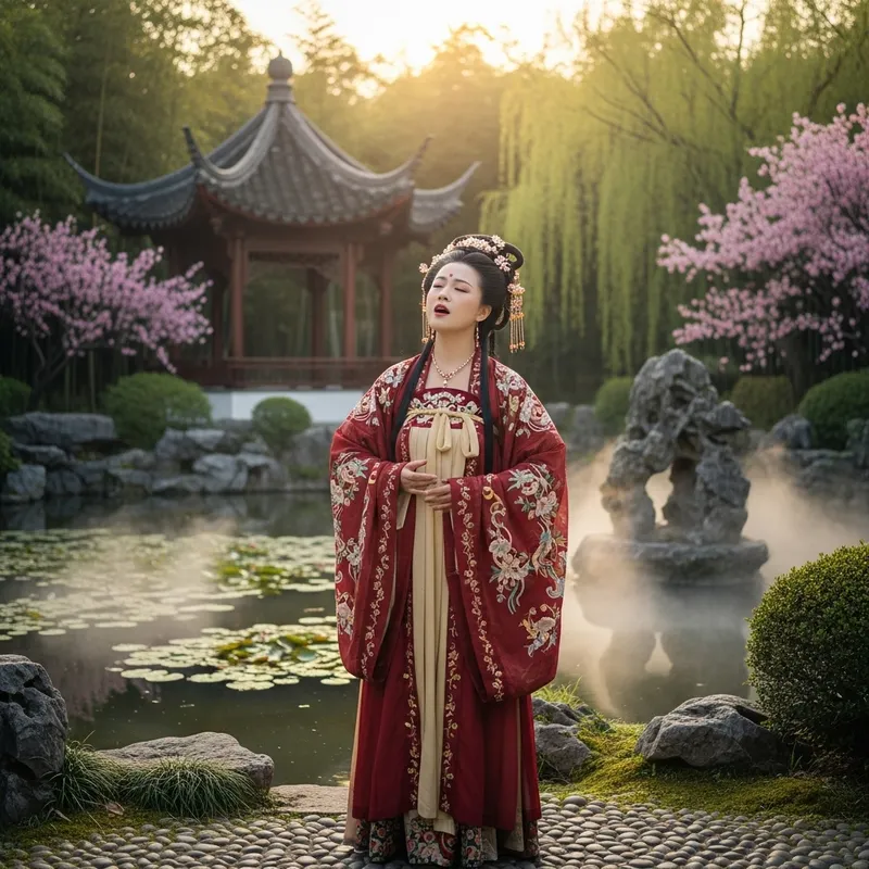 Beautiful Traditional Chinese Singer Performing Beautiful Traditional Chinese Singer Performing