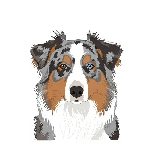 Australian Shepherd Blue Merle Drawing