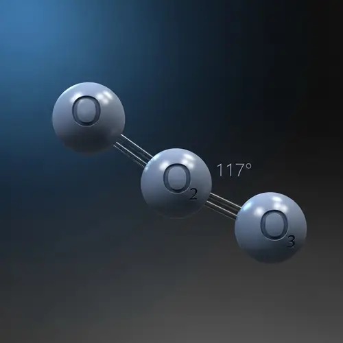 O3 Molecule Structure - Visual Representation of Ozone