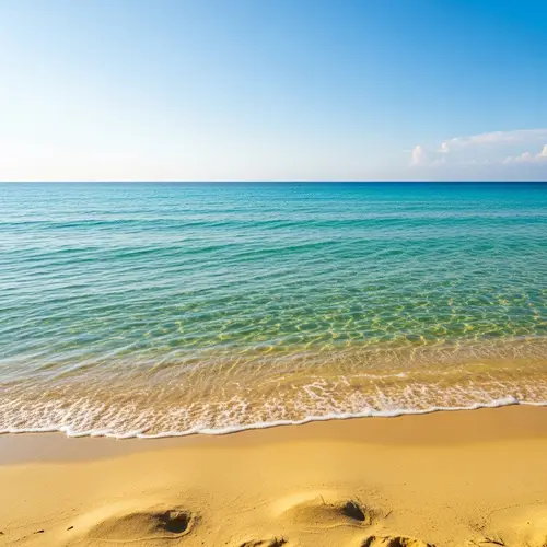 Turquoise Clean Water and Yellow Sandy Beach