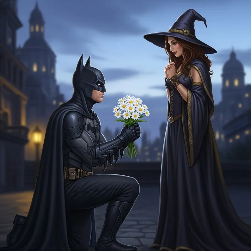 Batman's Floral Gesture to Beautiful Witch