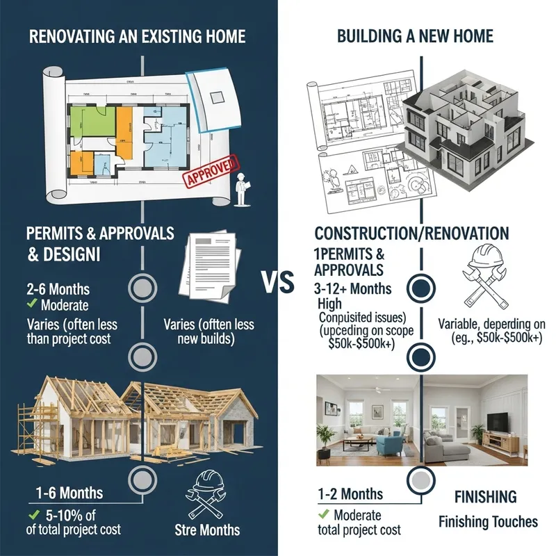 Home Renovation vs New Home Construction: Timeline Comparison with Data Home Renovation vs New Home Construction: Timeline Comparison with Data