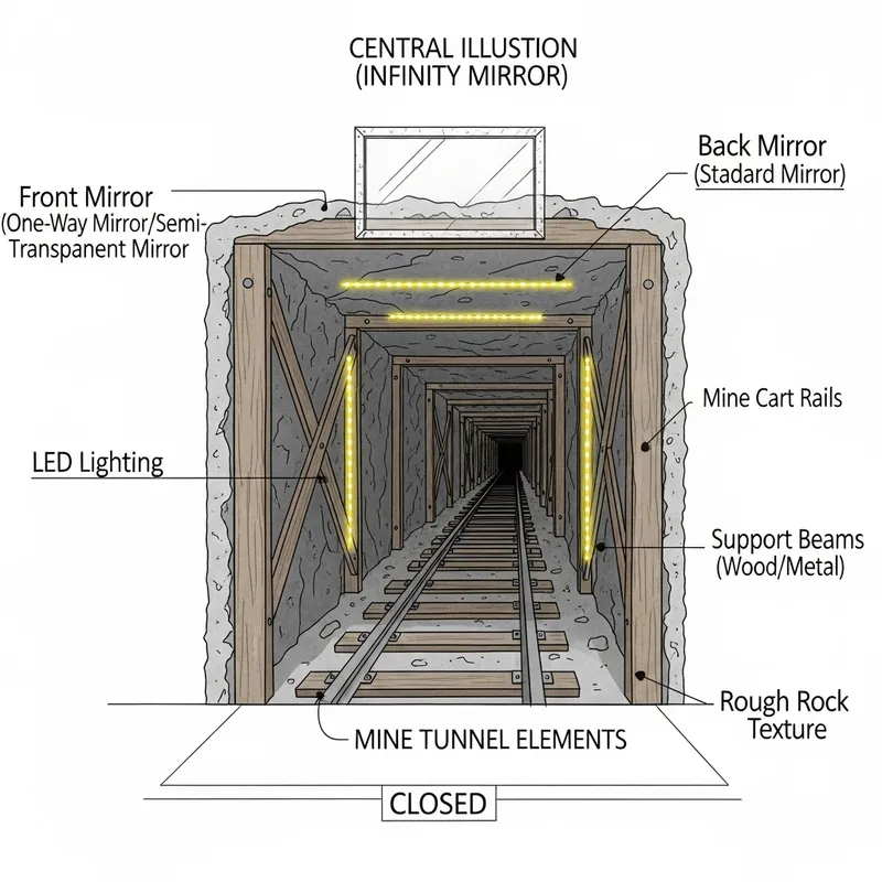 Infinite Mine Tunnel Mirage | Optical Illusion Sketch Infinite Mine Tunnel Mirage | Optical Illusion Sketch
