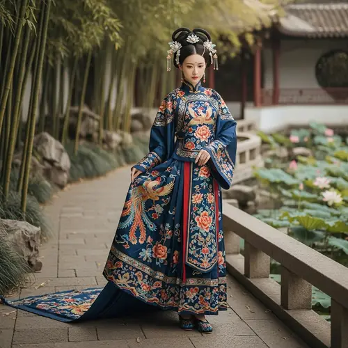 Traditional Chinese Qipao Dress with Elegant Skirt Lift