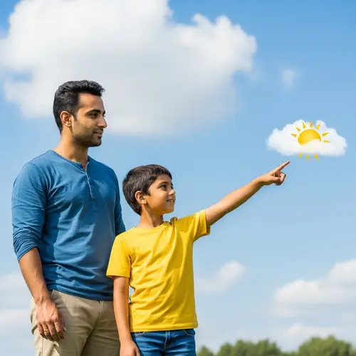 Heartwarming Moments: A Man with His Son Outside