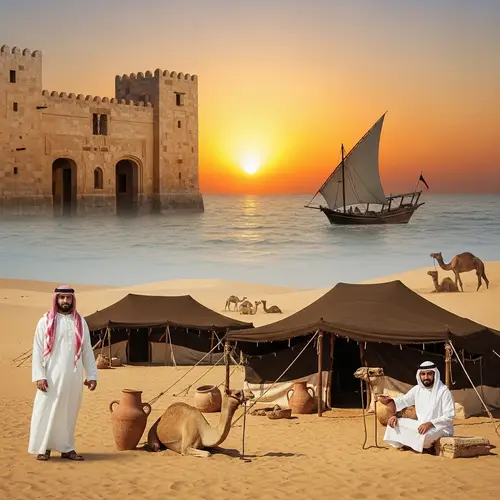 Kuwait's Desert and Sea Art Piece: Rich Heritage in a Traditional Blend