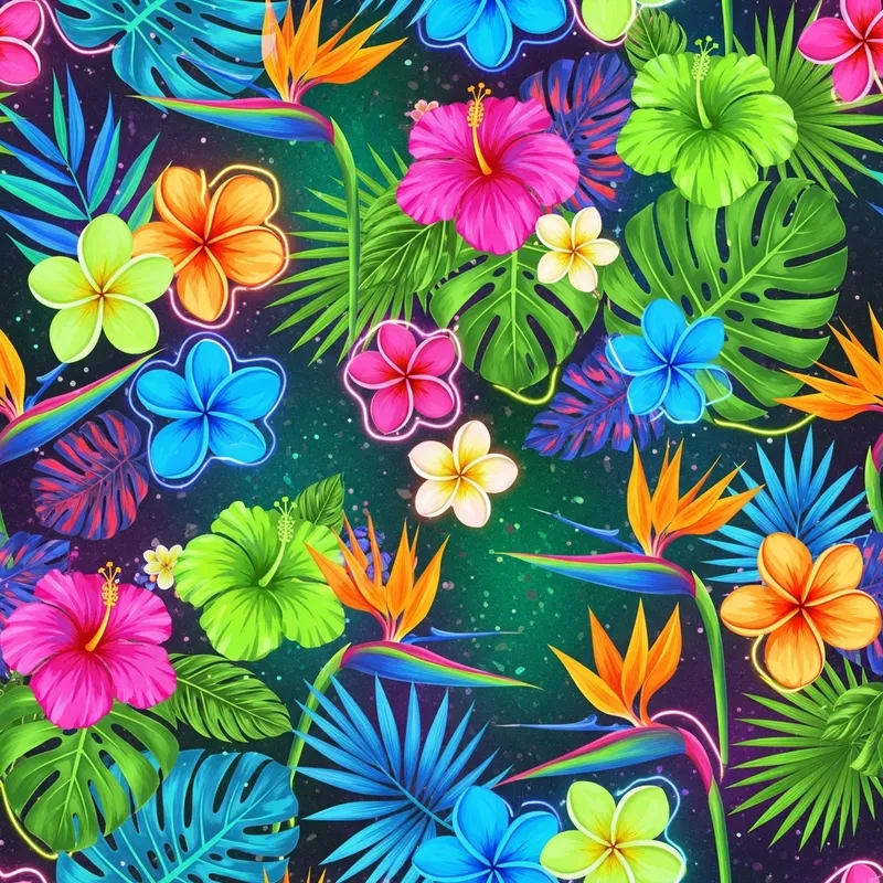 Tropical Floral Pattern for Dance Clubs