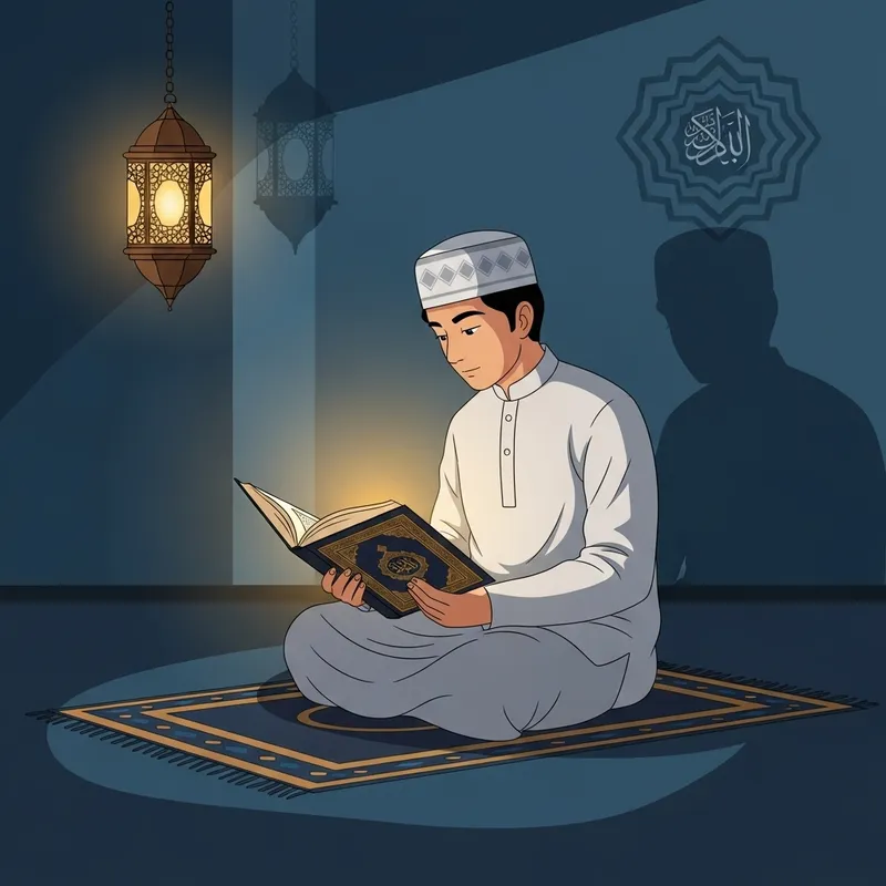 Muslim Reading the Quran: A Captivating Scene of Devotion