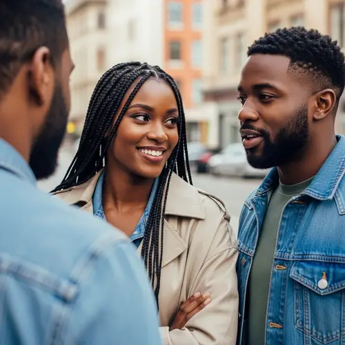 Captivating Black Woman with Braided Hair in Urban Setting
