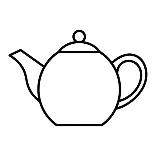 Simple Tea Pot Coloring Page for Kids
