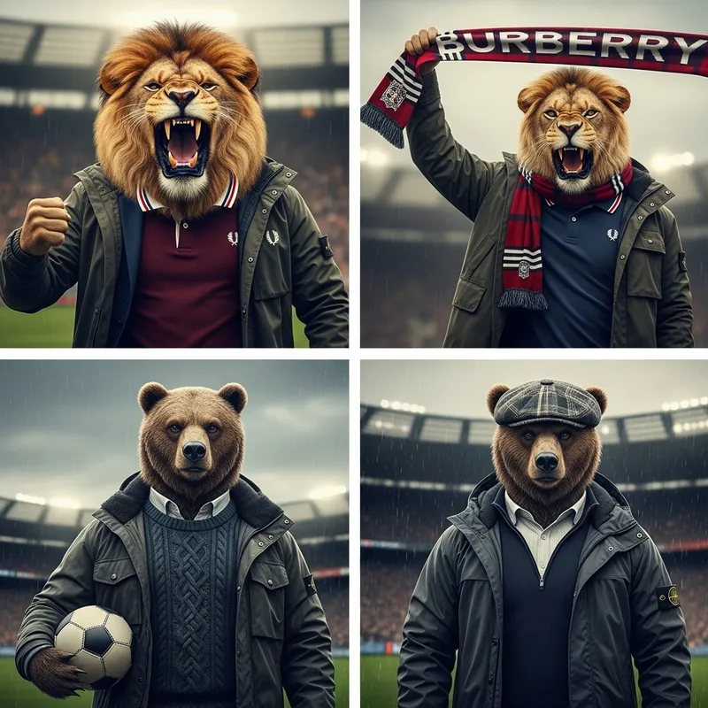 Fierce Football Fan Avatars in Stylish Stone Island, Fred Perry & Burberry-Inspired Outfits