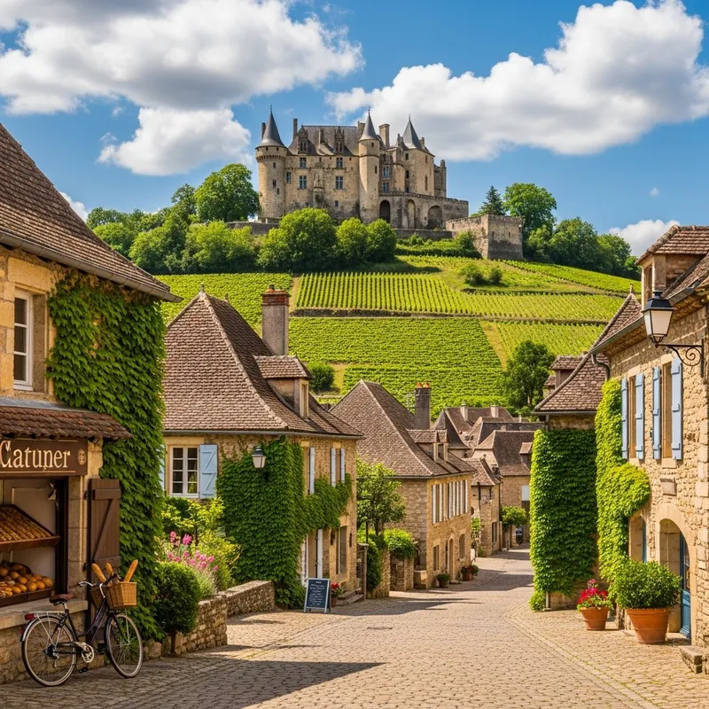 Gorgeous French Village with Chateau and Vineyards