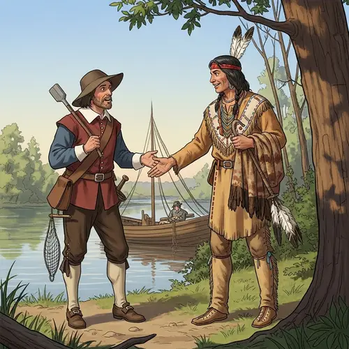 Historical Encounter Between Samoset and European Fisherman