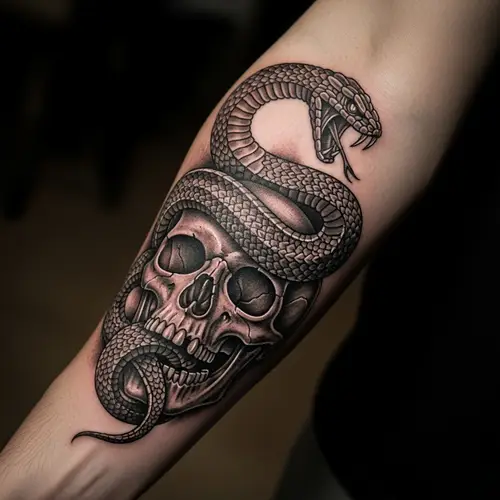 Realistic Dark Mark Tattoo Inspired by Harry Potter on Forearm