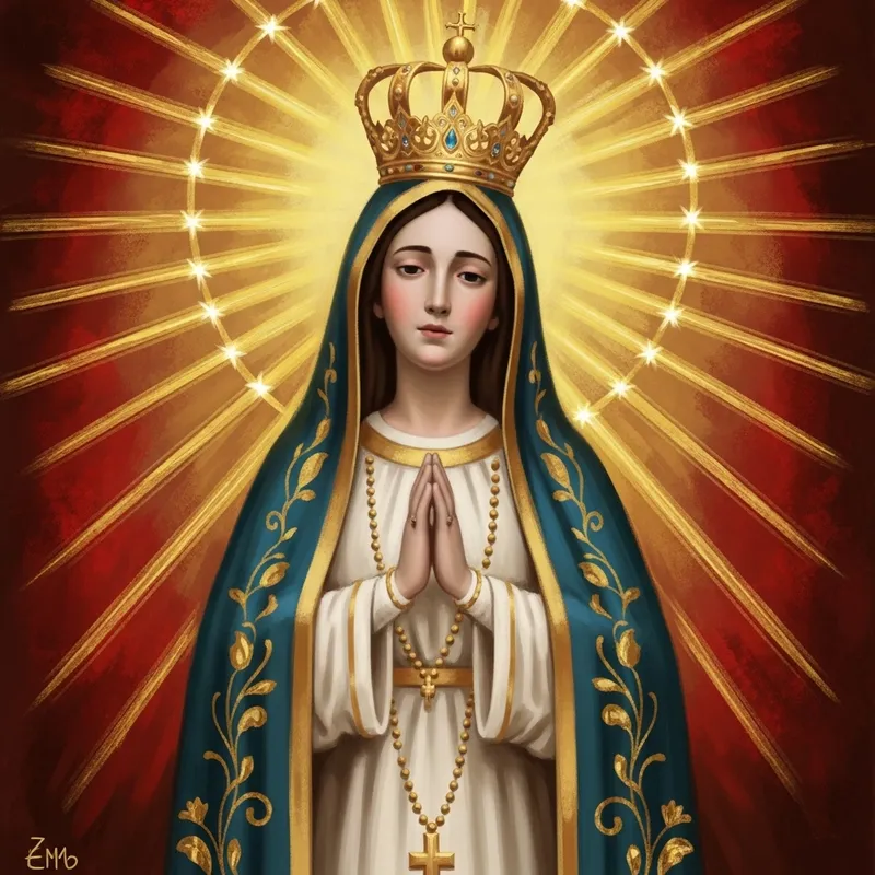 Ethereal Virgen de Fatima Digital Painting