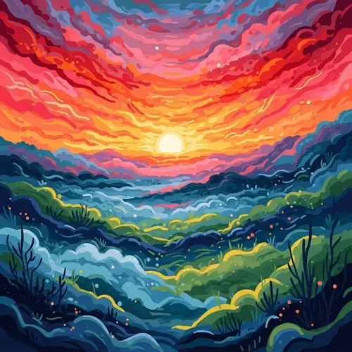 Vibrant Abstract Landscapes | Colorful Artwork for Sale