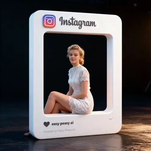 Stylish Portrait in 3D Instagram Frame Cutout