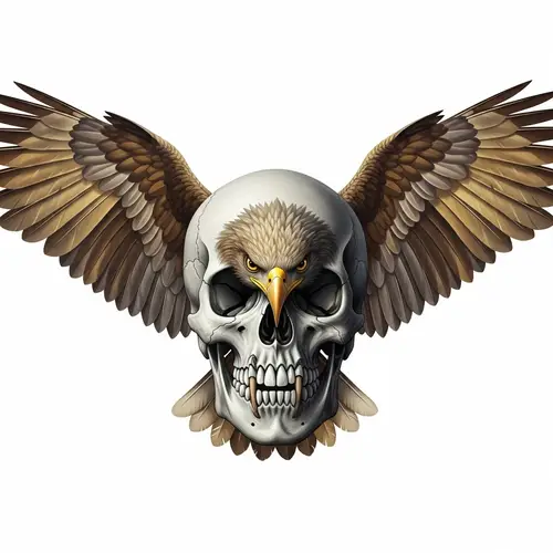 Skull Bird Hybrid Creature - Mystical Art Creation